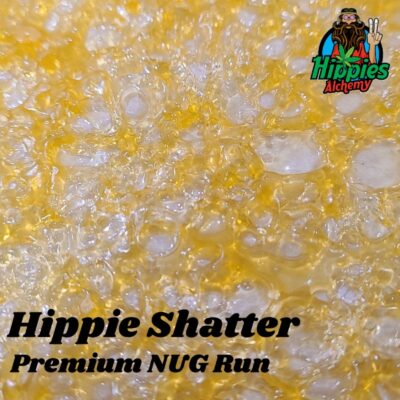 Vibrant wax shatter dab, crafted from premium nug run, perfect for the hippie at heart.
