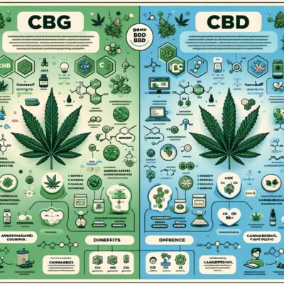 A visual representation of CBG vs CBD, showcasing their distinct characteristics and potential effects.